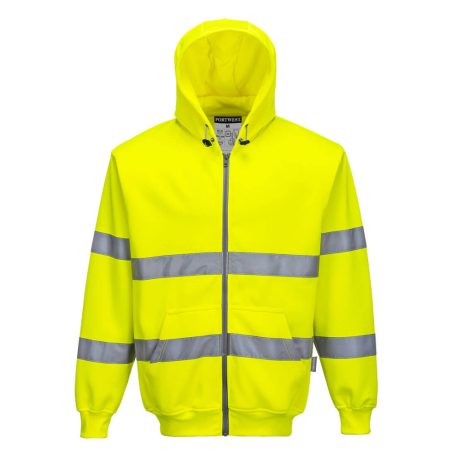 B305YER4XL Portwest Hi-Vis cipzáros pulóver