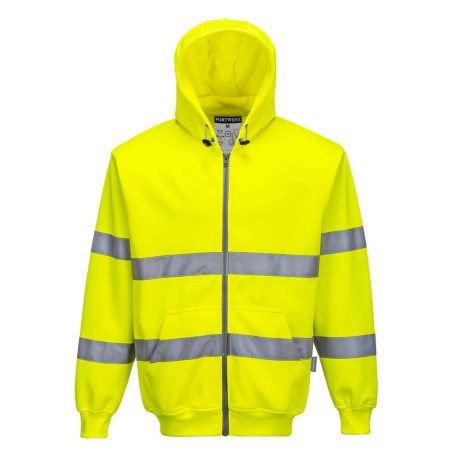 B305YERL Portwest Hi-Vis cipzáros pulóver