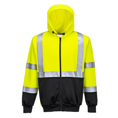 B315YBRS Portwest Hi-Vis kéttónusú kapucnis pulóver